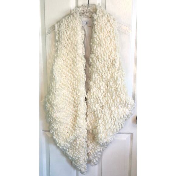 Miha White Wool Blend Suede Vest Women's Size XS Lagenlook Winter Penny Lane - Picture 2 of 9